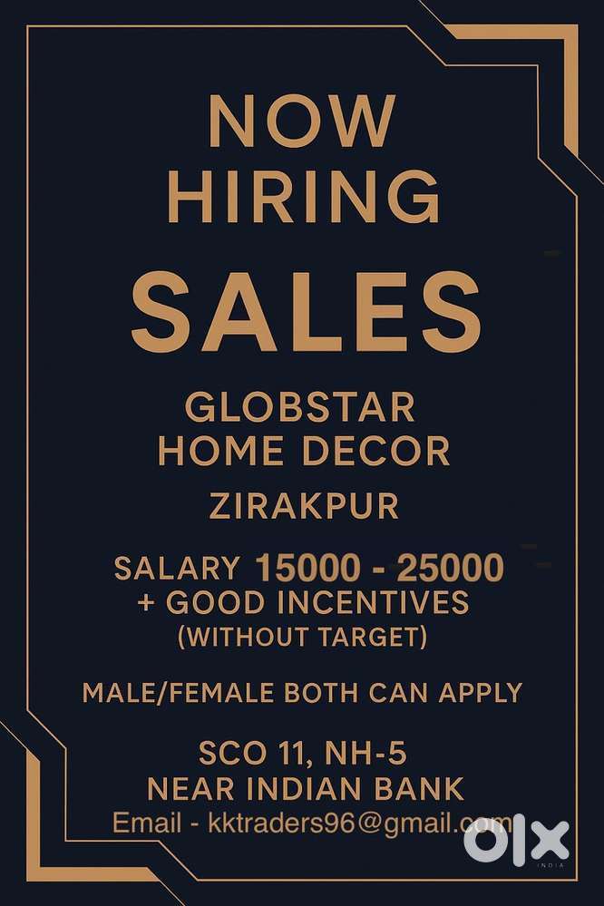 Sales person Required for showroom