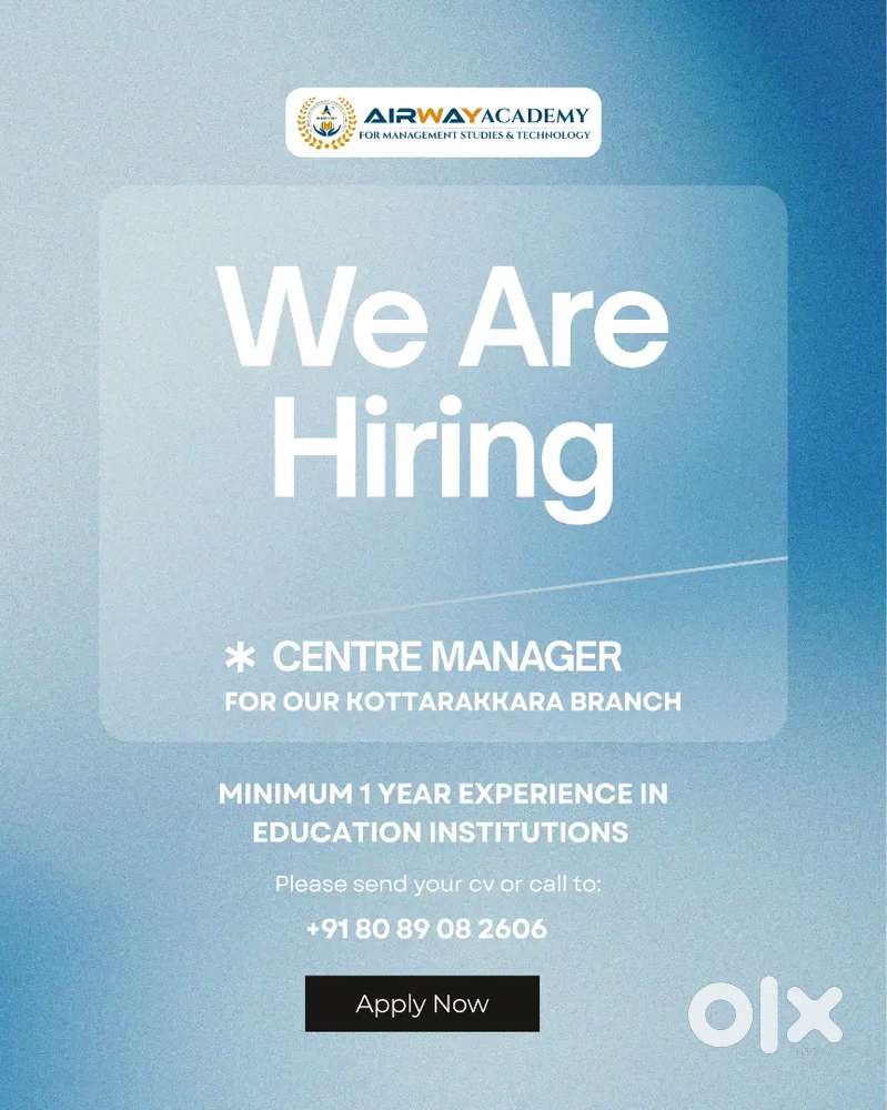 HIRING EXPERIENCED  FEMALE CENTRE  MANAGER