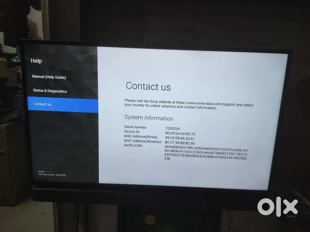 43 Sony Bravia model VU3