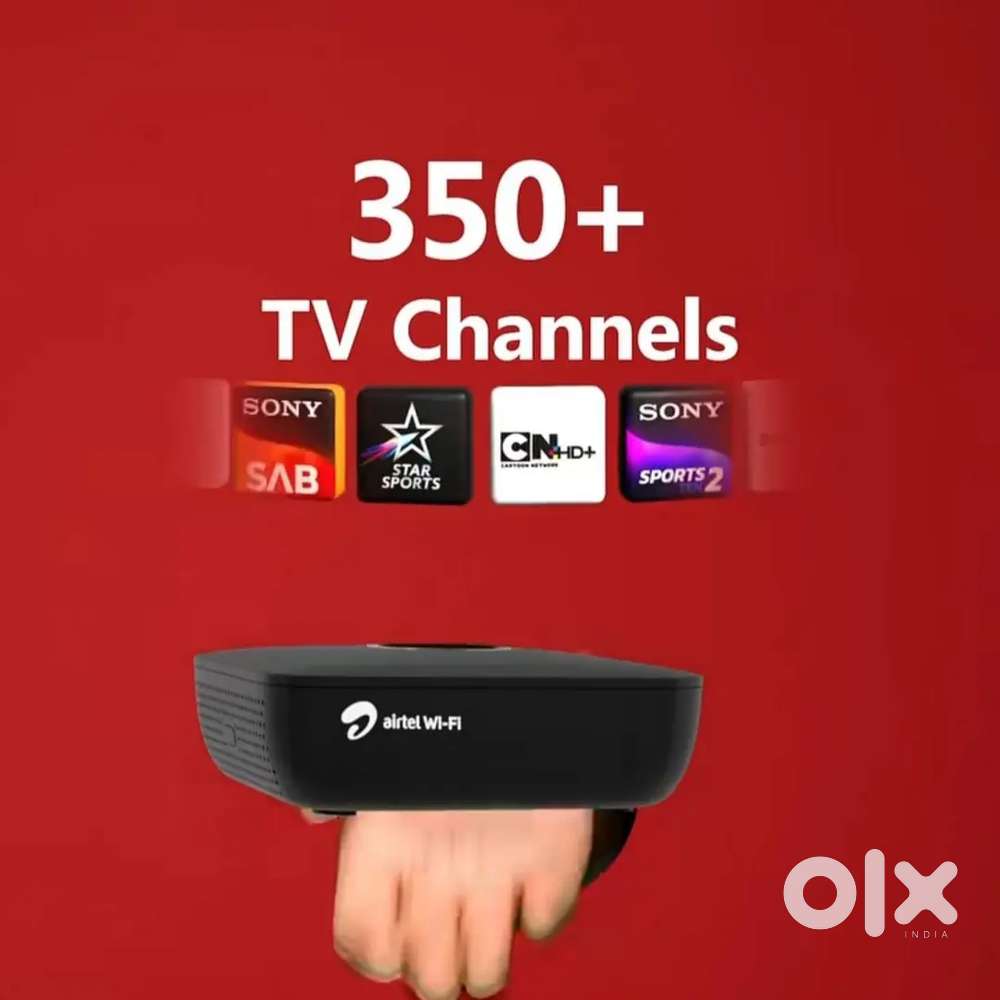 Airtel broadband & 4k android box HD chenals& 22+OTT apps