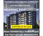 Near DOMBIVALI STATION EAST, 1Bhk New Flat for Sell Dombivali East