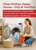 This frontload washingmachine offers high efficiency & gentle cleaning