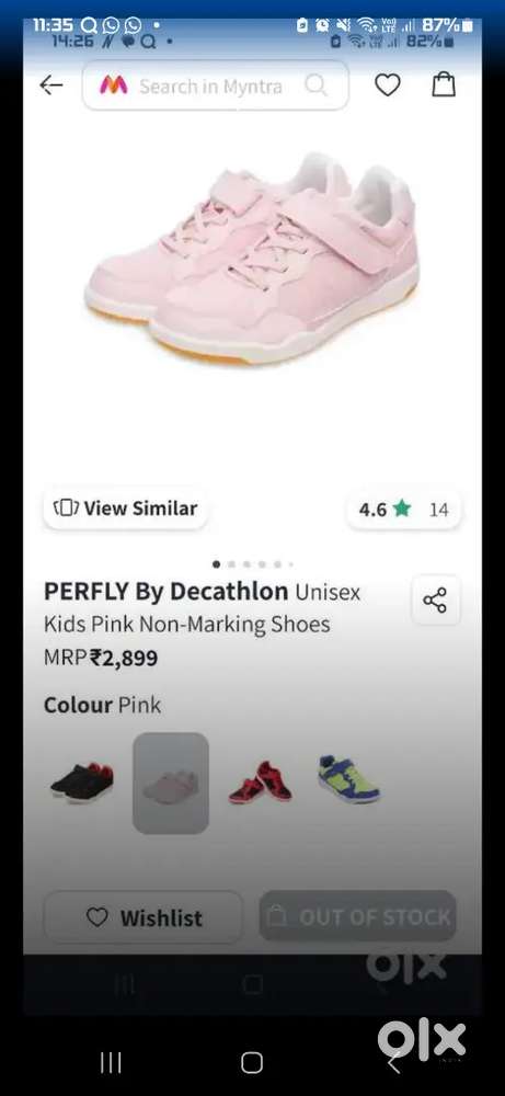 Selling non marking pink shoes from decathalon for Rs 500