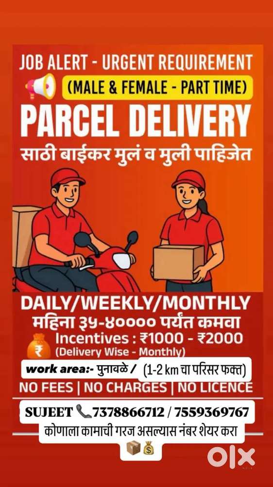 Delivery job meesho parcal one time load