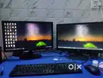 Full Pc Setup with Duel Monitor & Graphics Card for gamming and work