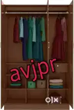 New three door wooden almirah wooden almari triple door