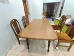 SEGUN WOOD 6 SEATER DINING TABLE WITH FREE TABLE MAT