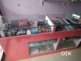Glass rack shelf counter 6ft partition