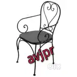 New rod iron chair with power coated paint garden chairs cafe chair