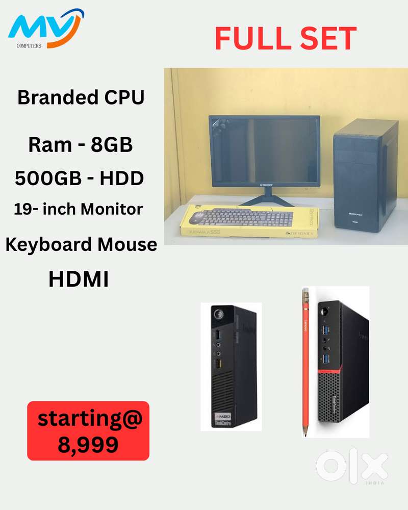 SSD- 128 GB  Monitor  New System  Cash on home delivery