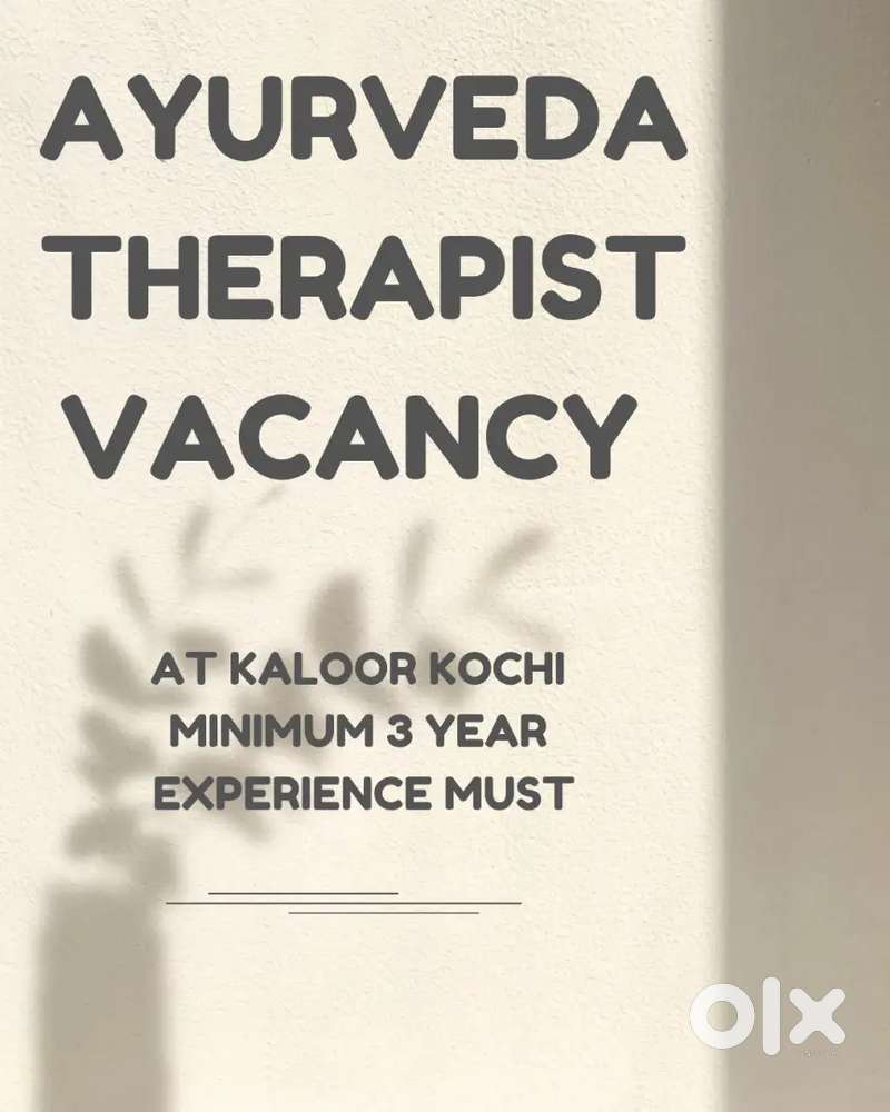 Ayurveda Therapist Male& Female Vacancy