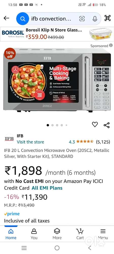 IFB 20L Convection microwave