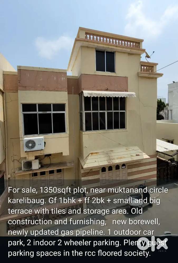 1350sqft plot, triplex, karelibaug