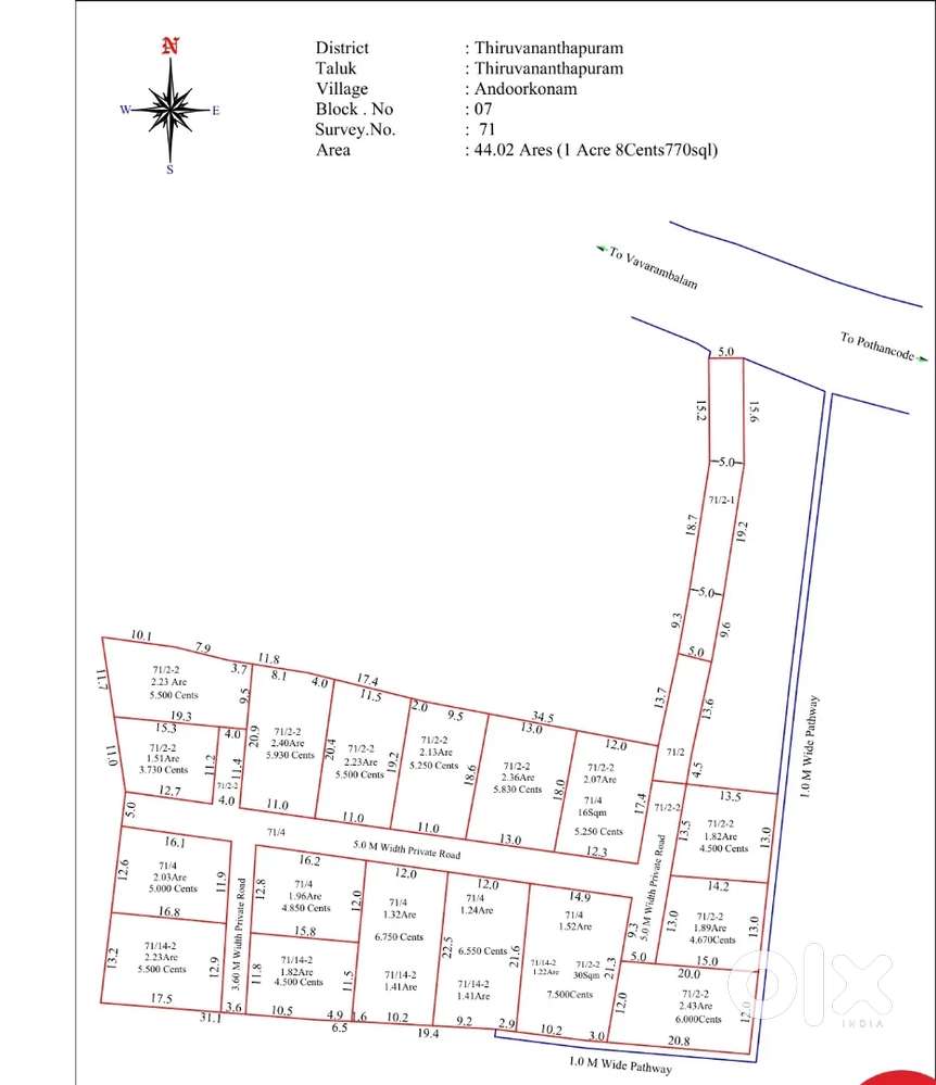 House plot for sale Kazhakoottam Pothencode Vavarabalam