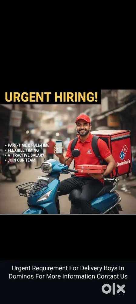 Delivery Boy/Driver चाहिए (Part-Time/Full-Time)