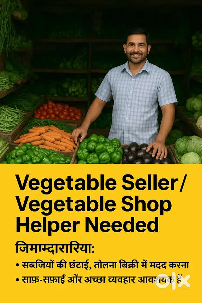 Vegetable Seller / Vegitable Shop Helper Needed – Monthly Salary 8000