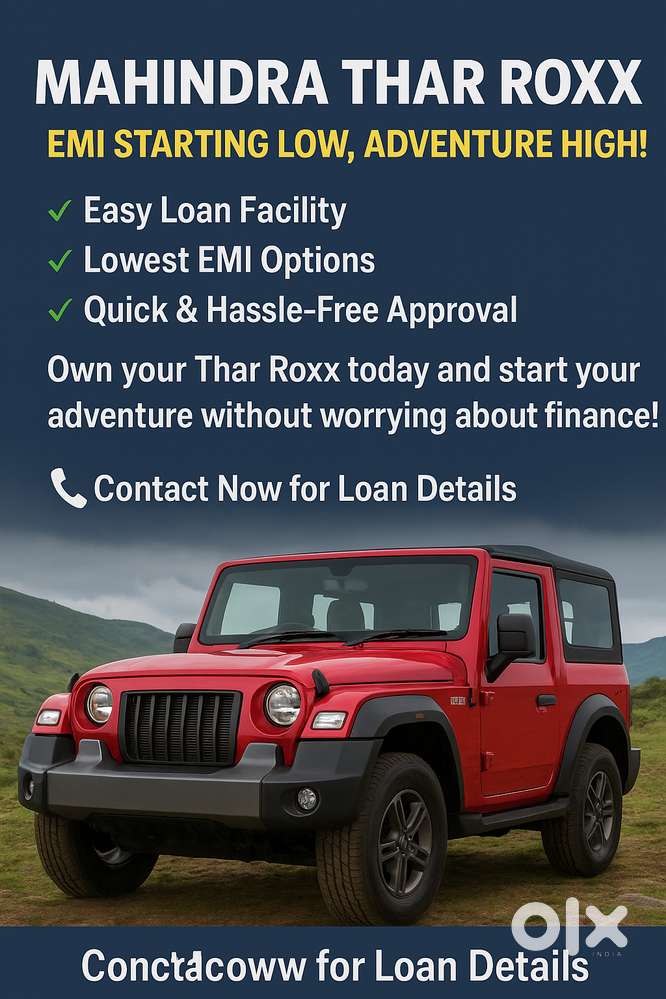 !   Mahindra Thar Roxx + Low EMI Loans @ AS Enterprises