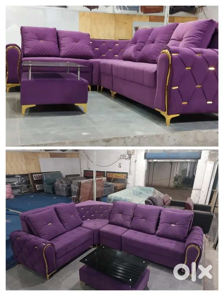 LUXURIOUS BEAUTIFUL COLOUR L TYPE SOFA AVAILABLE AT ZAM ZAM FURNITURE