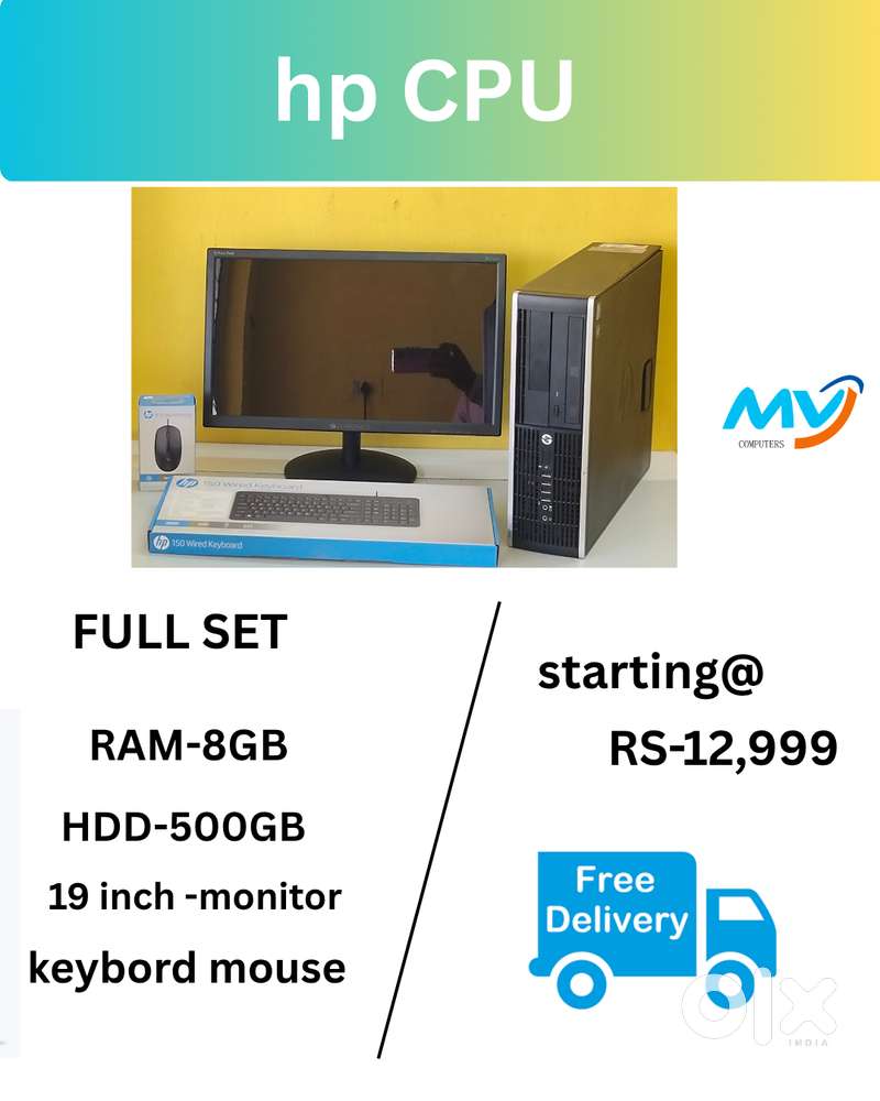 Hard Disk - 500GB  Monitor  Keyboard Mouse  Basic Software  Power Cabl