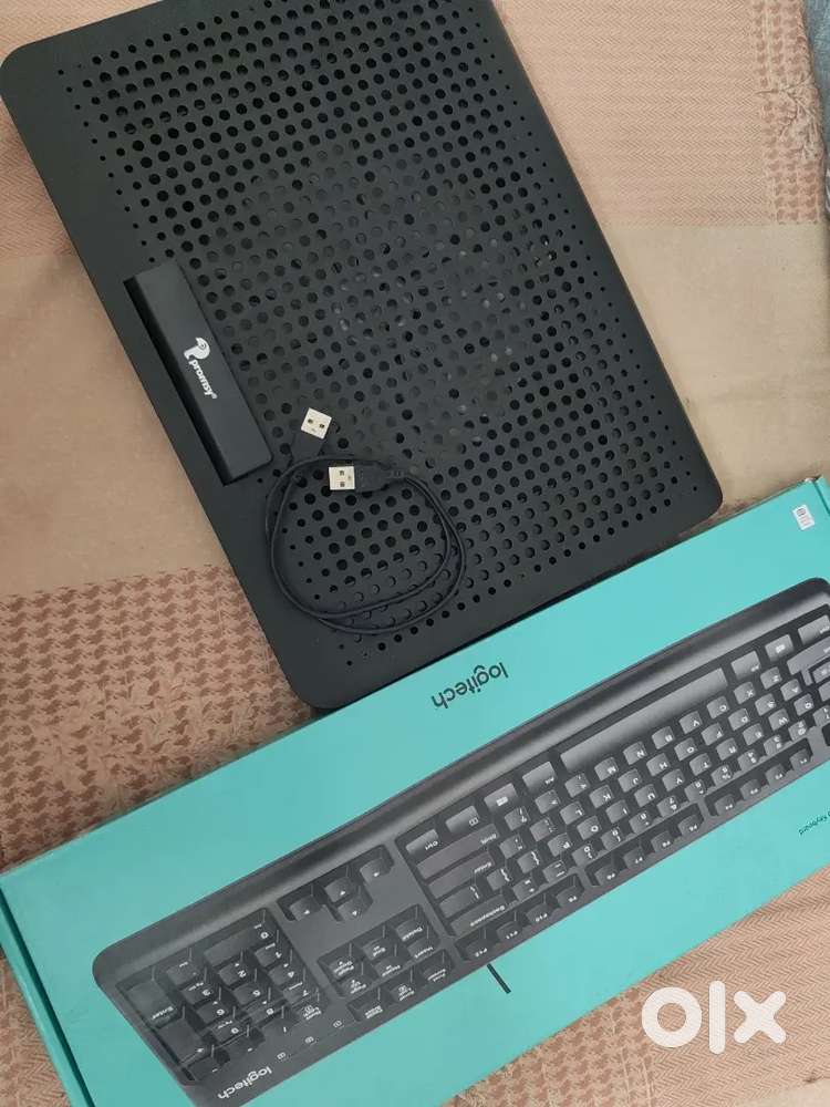 Laptop cooling fan and Logitech k120 keyboard combo