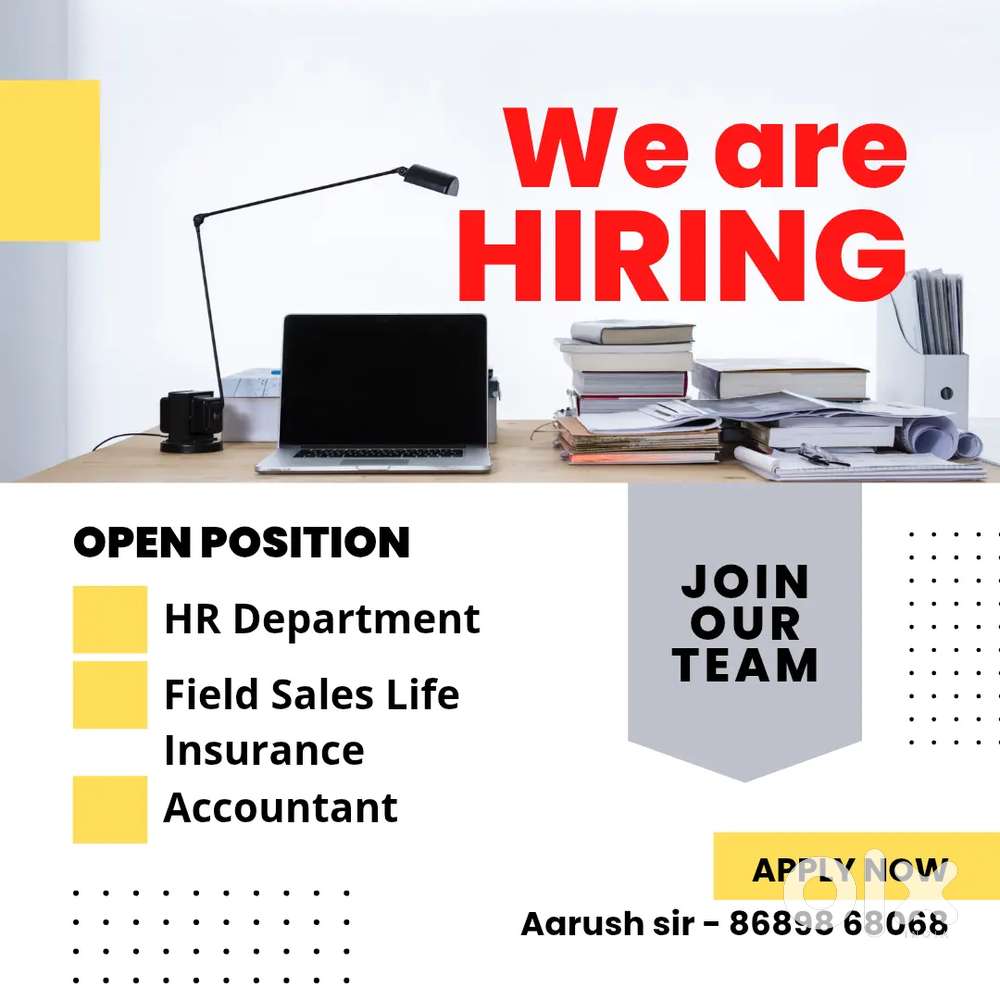  Hiring for HR, Sales & Accountant – Apply Now”