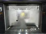 Glass door with furniture