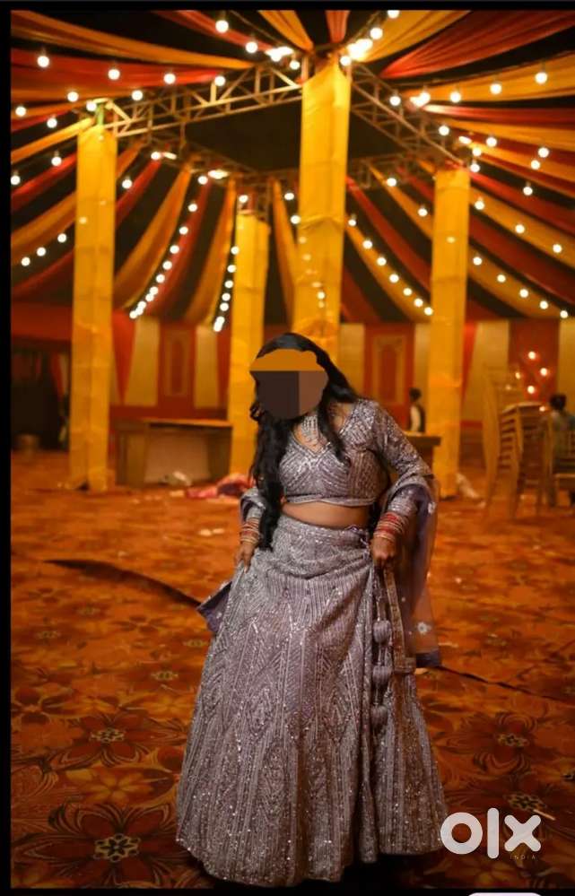 Premium Lavender Silver Embellished Party Lehenga Set