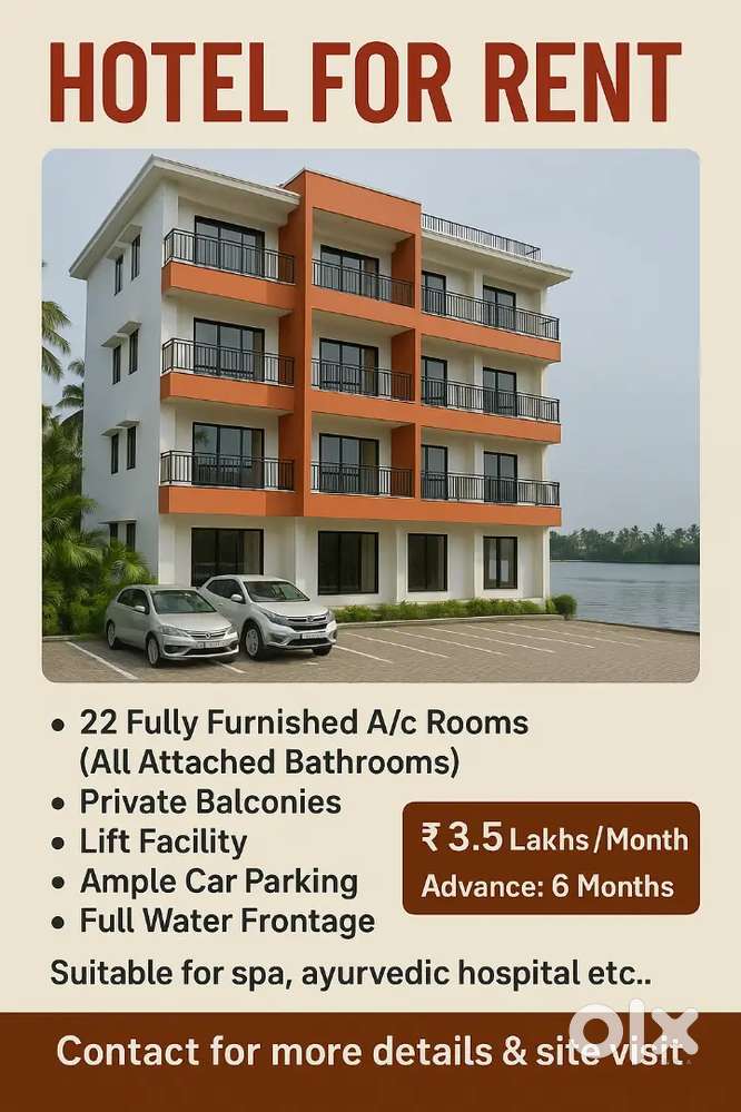 Hotel For Rent (Prime waterfront property) with 22 Furnished Ac Rooms