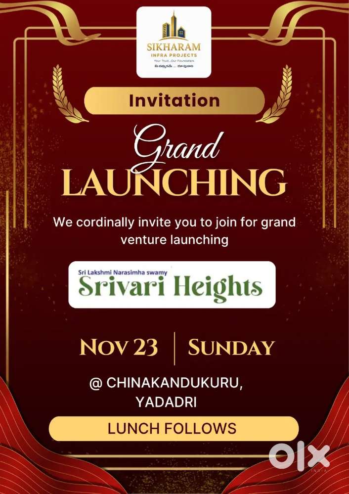 PLOTS FOR SALE IN SRIVARI HEIGHTS @9000PER SQ.YARD