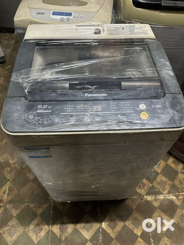 Panasonic 6.2 kg aqua crystal glass with warranty & guarantee on bill