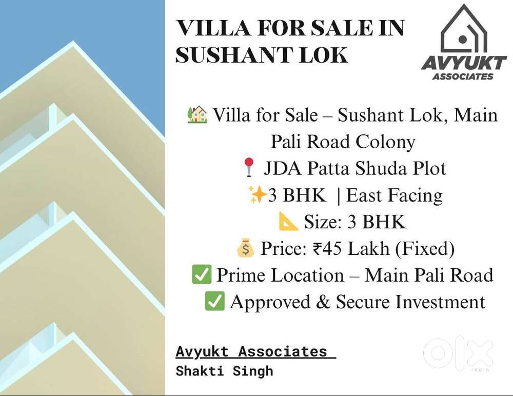 Villa in Sushant Lok in 45 lakhs