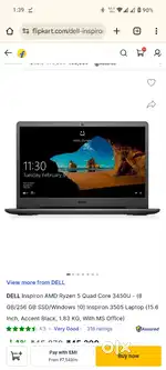 Dell Inspiron 15 AMD RYZEN 5 VEGA 8 MOBILE GFX
