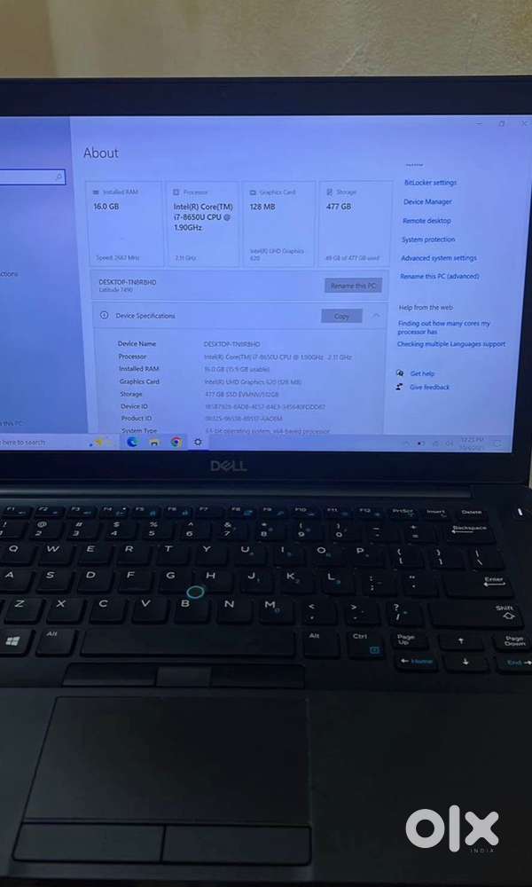 Dell latitude 7490 i7 8 gen processor 16gb ram 256 gb ssd touch screen