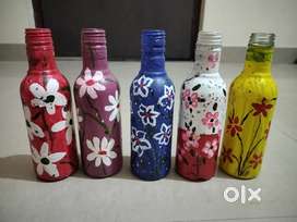 Office table decorative handmade panting Glass bottles