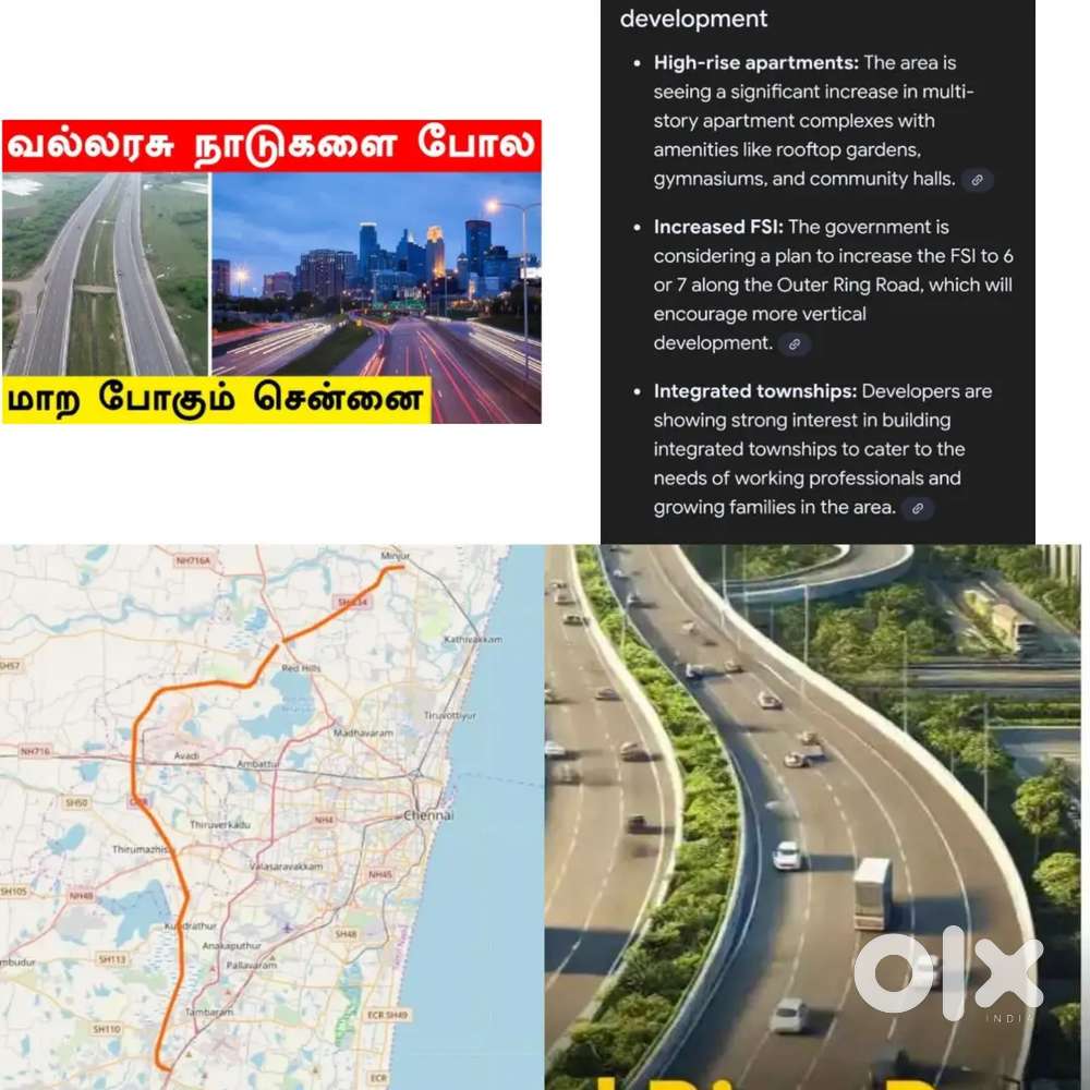 On road residential & commercial plots for sale on Thirumudivakkam