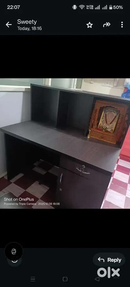 Cash Counter with lock drawers.