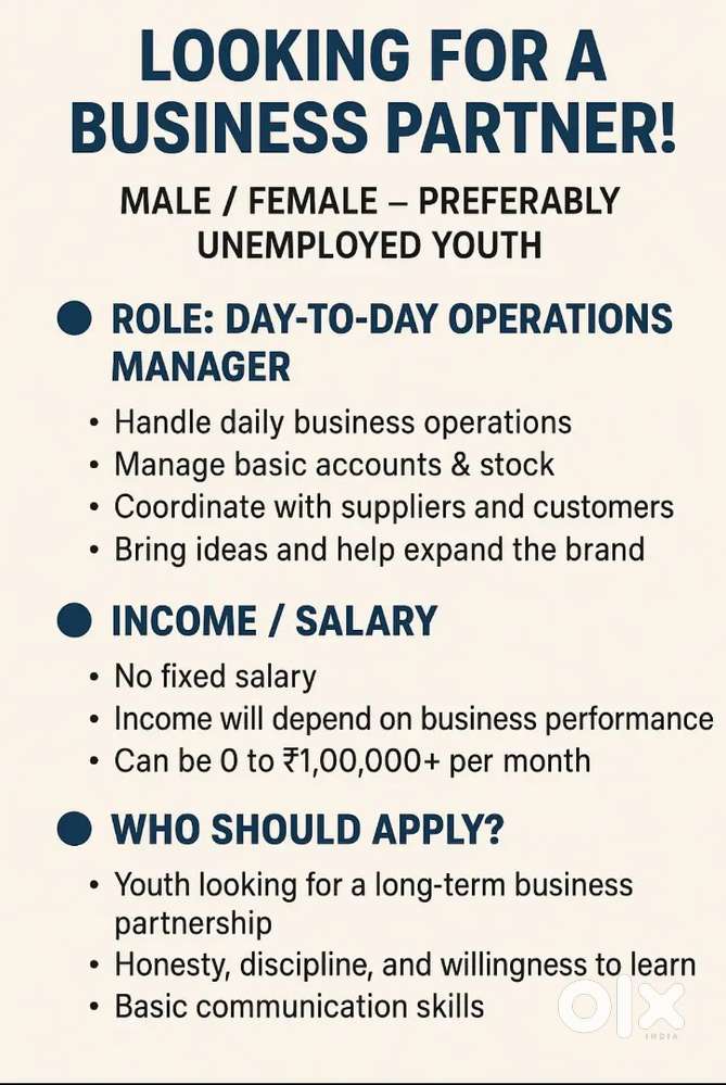 Partner Needed for Growing Business