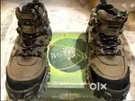 Woodland Green Leather Shoe Rubber Grip Sporty Running Safety Mountain