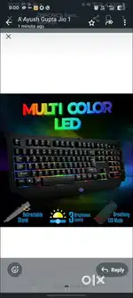 ZEBRONICS Keyboard (gamming, rgblight) Brand new 7day old