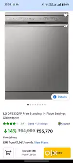 Brand New LG Dishwasher 39000/-