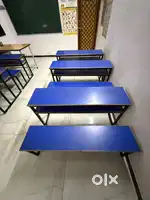 Kids school bench and desk attached top quality