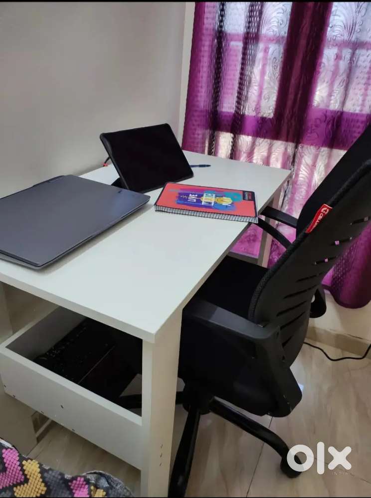 Asthetic White Study/Makeup Wooden Table- 3 months old