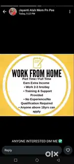 Work from home for students house wife &job professor