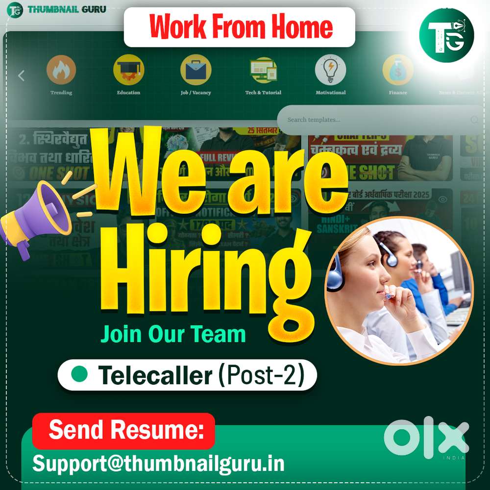 Telecaller Required for Thumbnail Guru App – Work in Patna / Remote