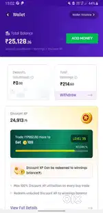 Fantasy account in 10000 balance of 25000