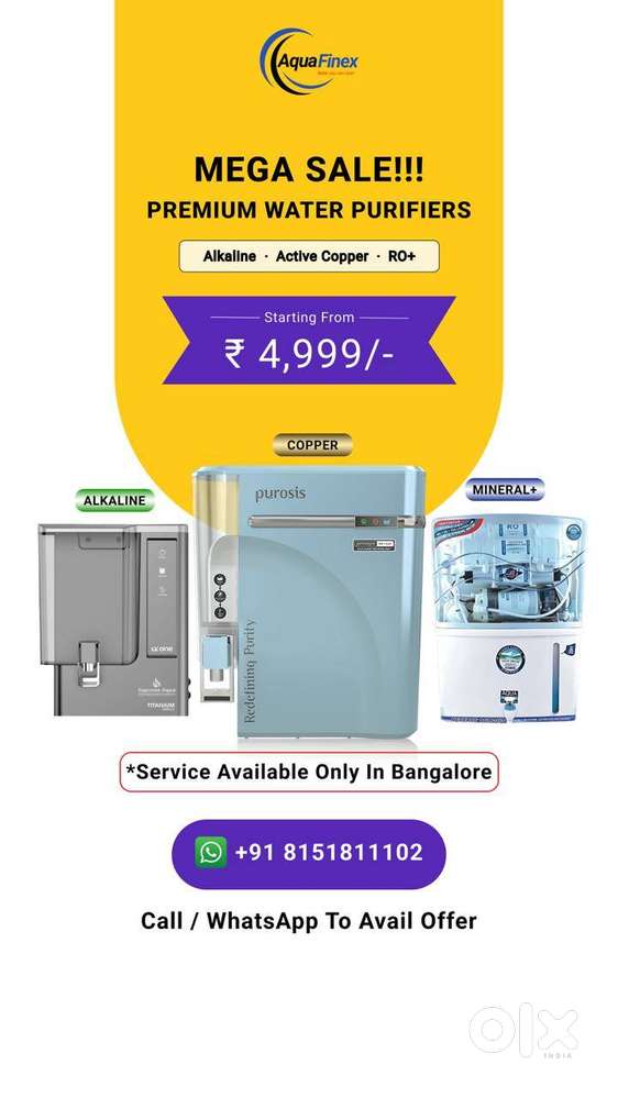 Brand New RO Water Purifier Machine /Filter for 4499 with Free install