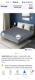 Sleep spa mattress 6*6.5, 6 inch thick 1 year old
