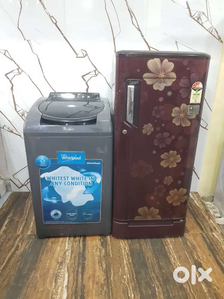 Whirlpool single door refrigerator and whirlpool top load washing mach