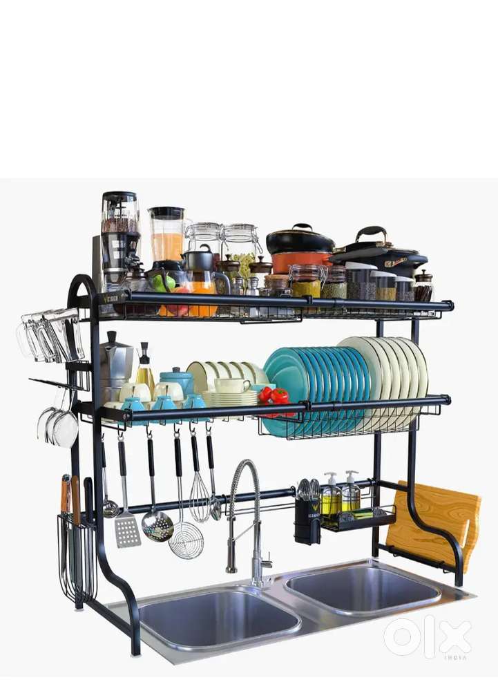 Over Sink Dish Drying Rack - Unique 2-Tier Utensil Rack for Kitchen