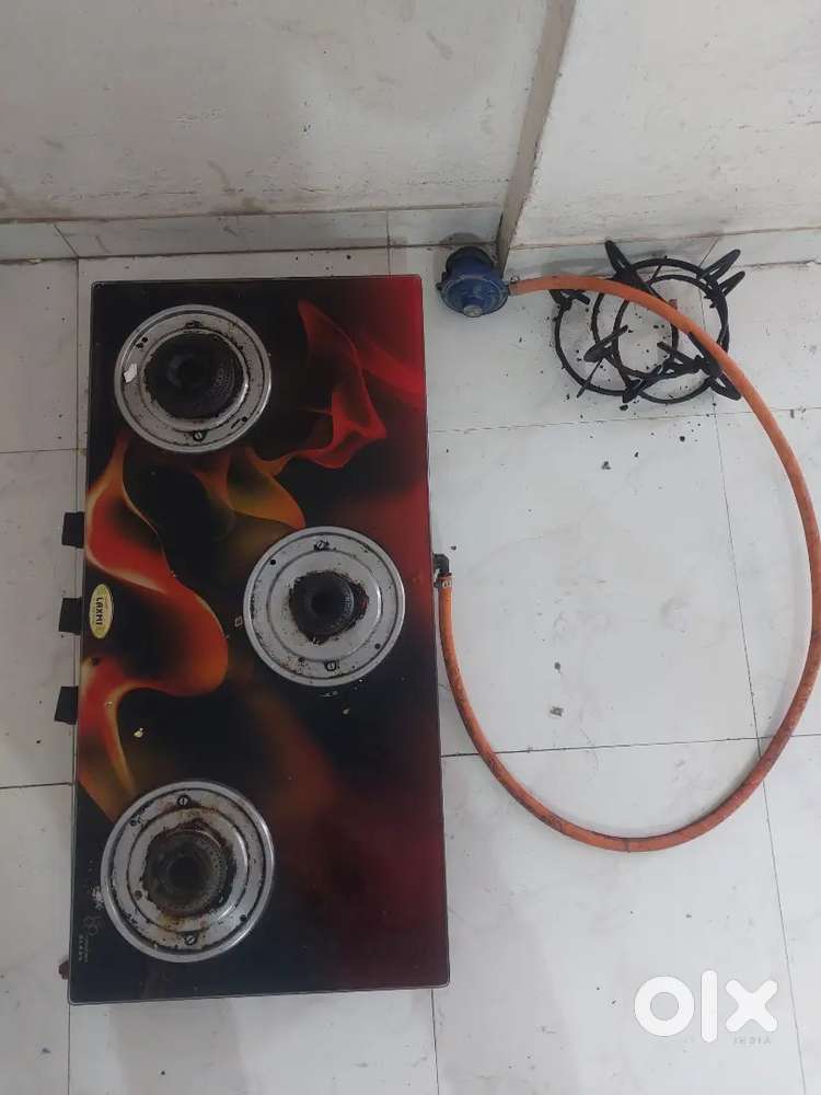 Surya gas stove with 3 burner and cylinder regulator